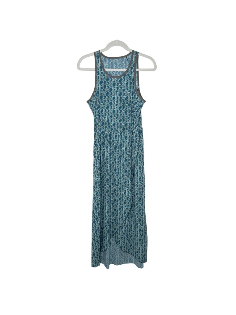 Toad&Co Sunkissed Maxi Dress Blue Geometric Print, M